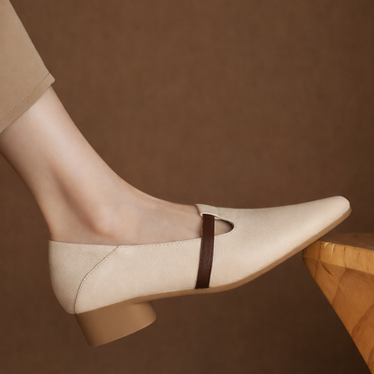 Leather Gold-Accent Orthopedic Flats