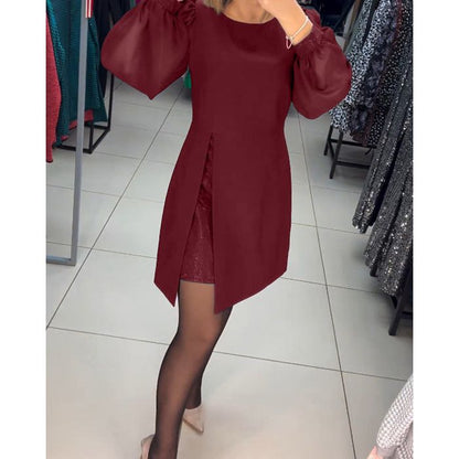 Puff Sleeve Midi Dress