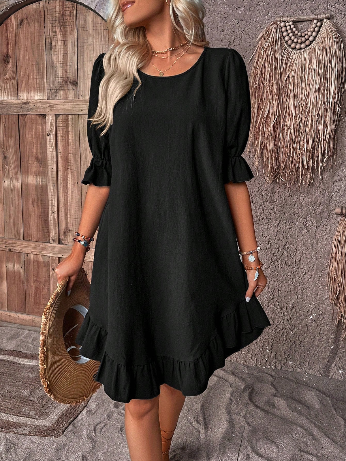 Lysandra Puff Sleeve Midi Dress