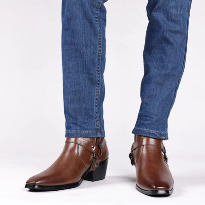 Men's Leather Harness Boots