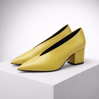 Bellini Italian Leather Block Heels