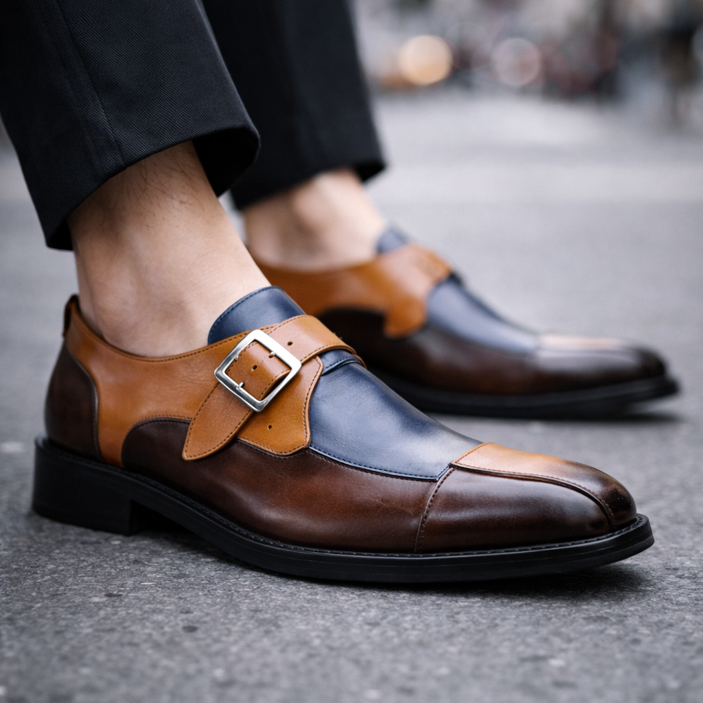 Donovan Leather Monk Strap Orthopedic Loafers