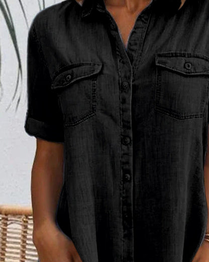 Lightweight Button-Down Shirt Dress