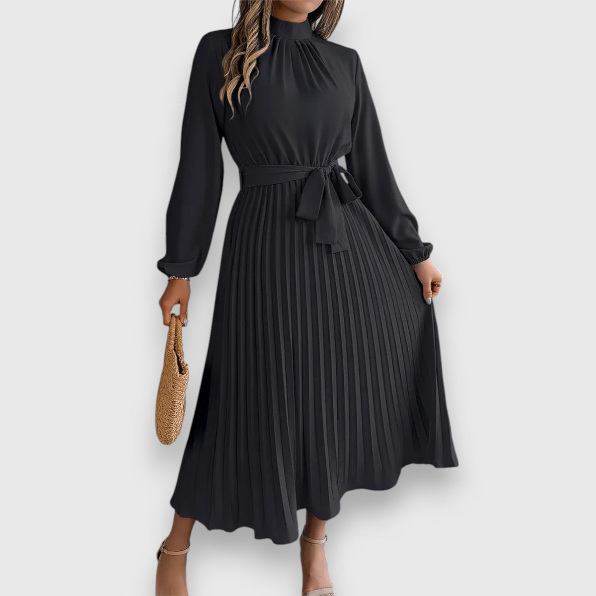 Pleated Midi Dress