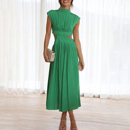 Delphine Mock Neck Midi Dress