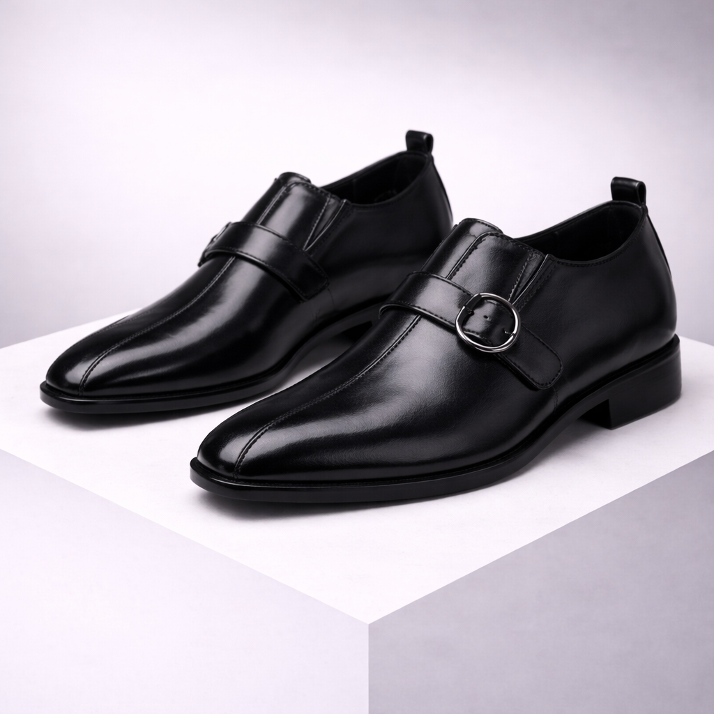 Men's Orthopedic Double Monk Strap Leather Shoes
