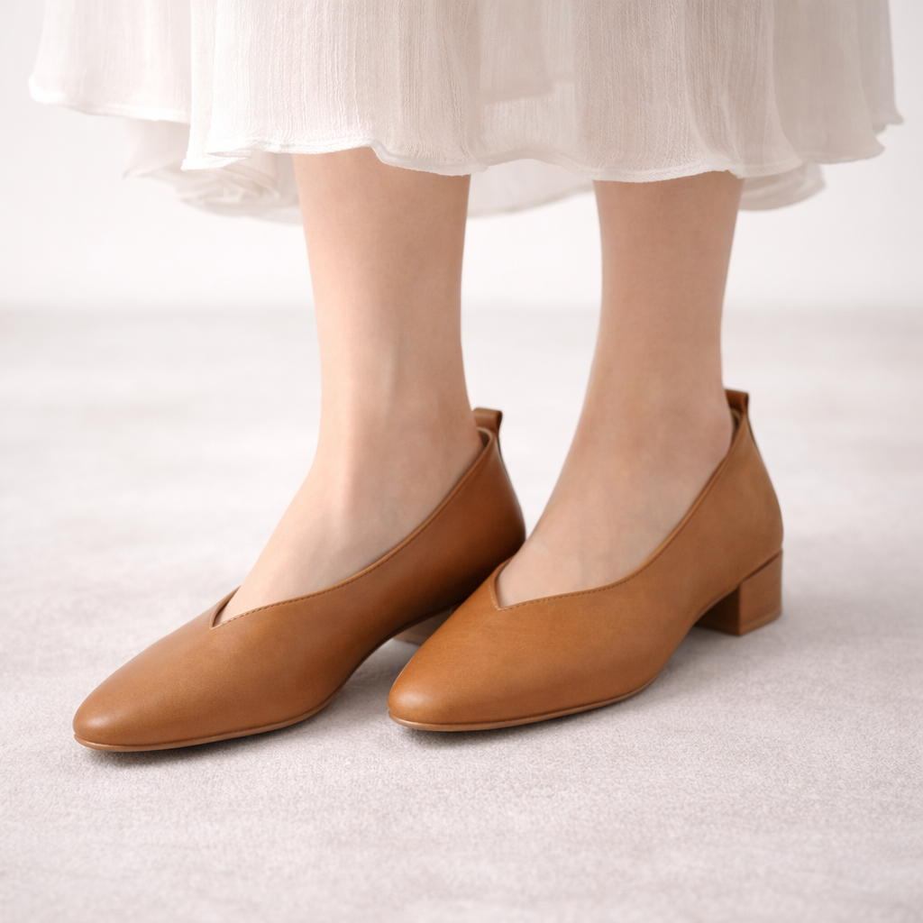 Bellara Italian Leather Block Heel Pumps