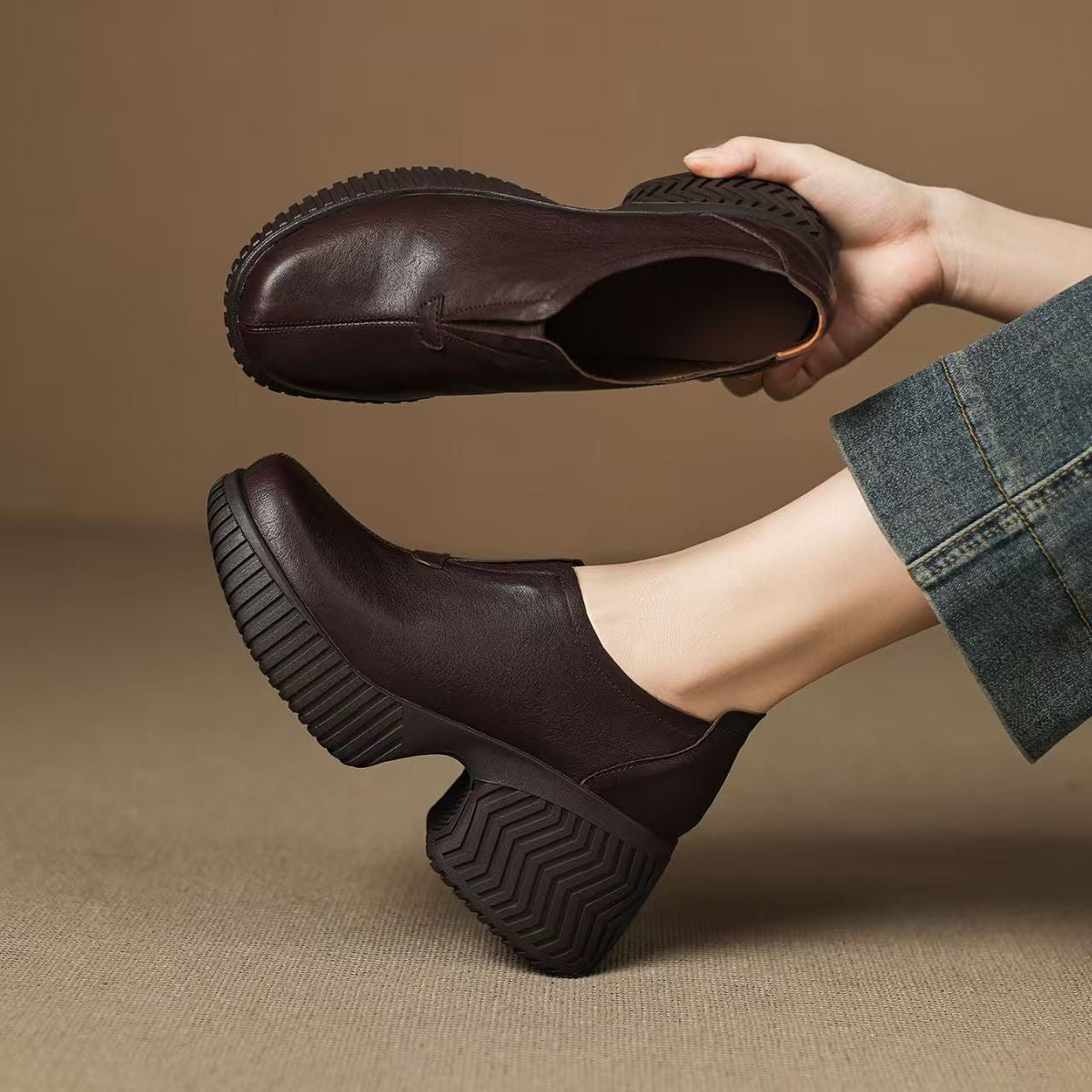 Leather Orthopedic Platform Shoes