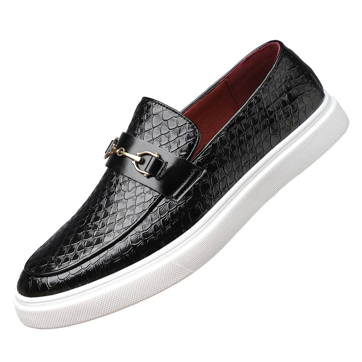 Montaro Croc-Embossed Leather Horsebit Loafers
