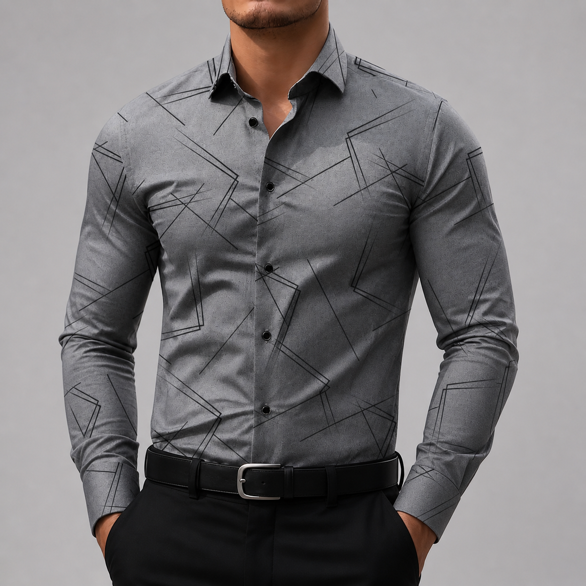 Men's Silk Button-Up Shirt