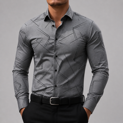 Men's Silk Button-Up Shirt