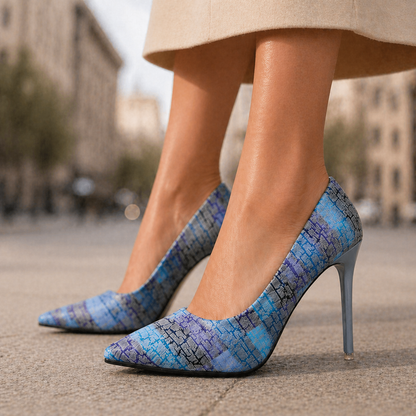 Leather Pointed-Toe Stiletto Heels