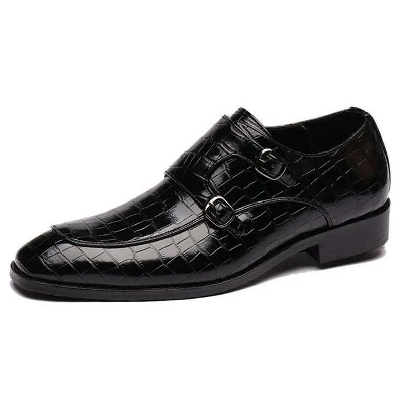 Calvino Leather Monk Strap Orthopedic Dress Shoes