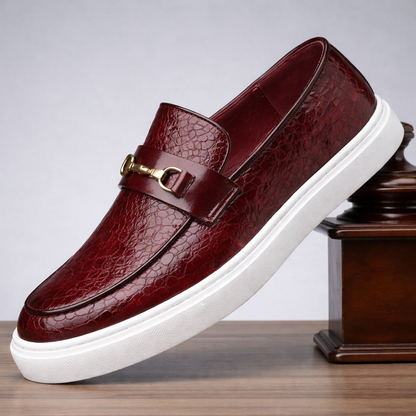 Montaro Croc-Embossed Leather Horsebit Loafers