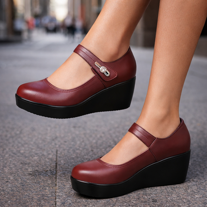 Italian Leather Platform Orthopedic Shoes