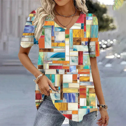 Striped V-Neck T-Shirt
