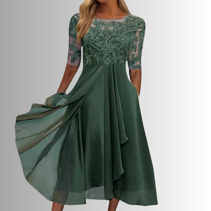 Lace Chiffon Maxi Dress
