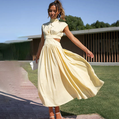 Delphine Mock Neck Midi Dress
