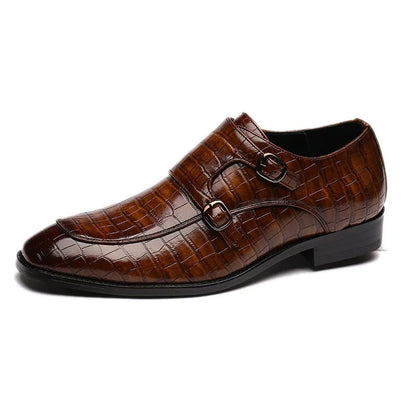 Calvino Leather Monk Strap Orthopedic Dress Shoes