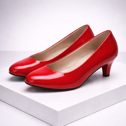 Sylvana Glossy Leather Orthopedic Pumps