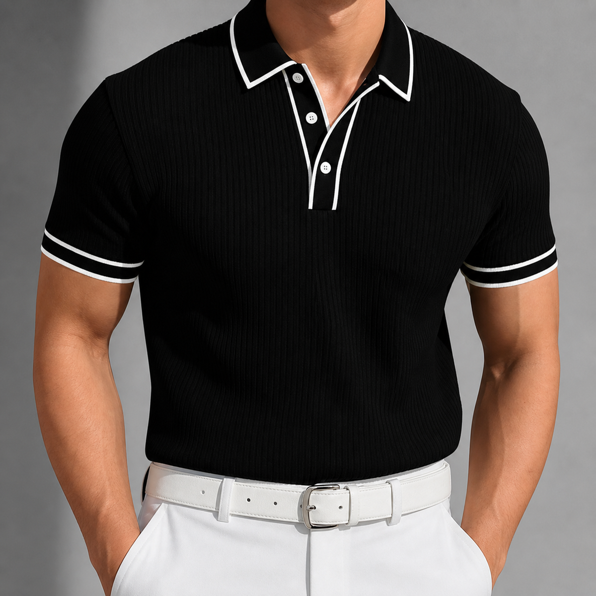 Men's Knit Button-Up Shirt