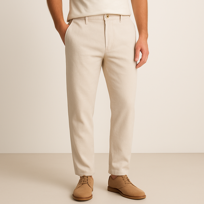 Men's Linen-Cotton Tapered Pants