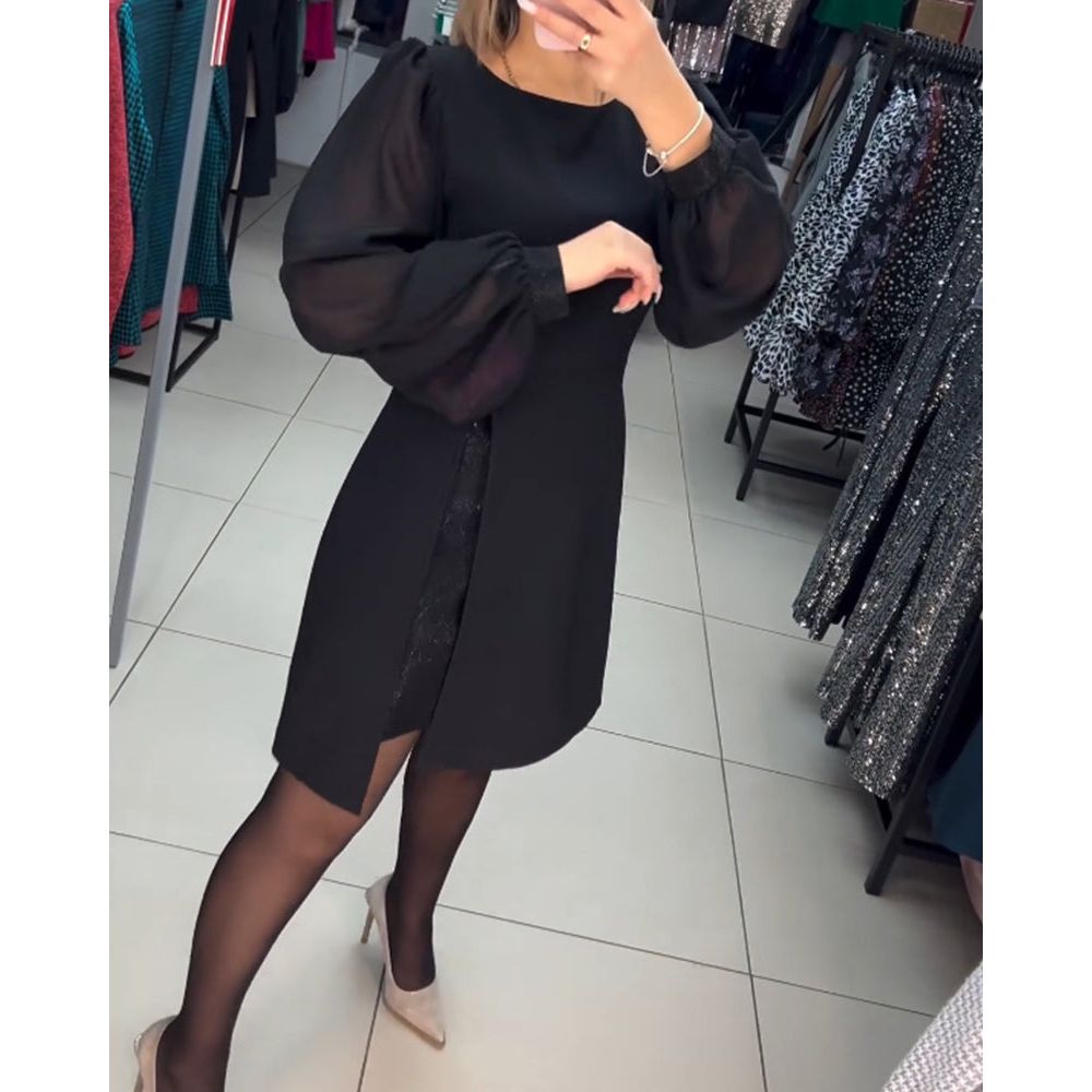 Puff Sleeve Midi Dress