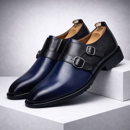 Calvino Orthopedic Italian Leather Monk Strap Shoes