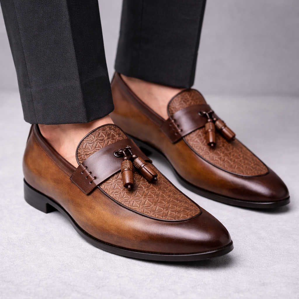 Calvino Leather Tassel Orthopedic Loafers