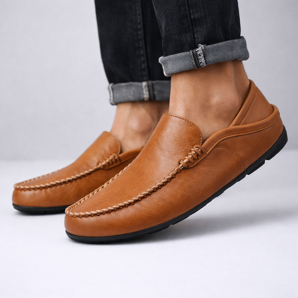 Montari Leather Slip-On Orthopedic Loafers