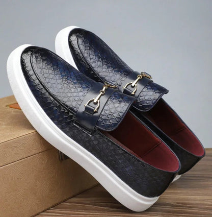 Montaro Croc-Embossed Leather Horsebit Loafers