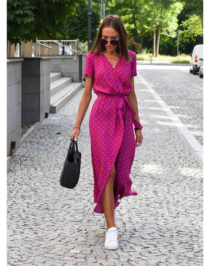 Lorena Floral Wrap Midi Dress