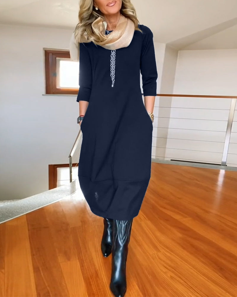 Midi Dress with Pockets