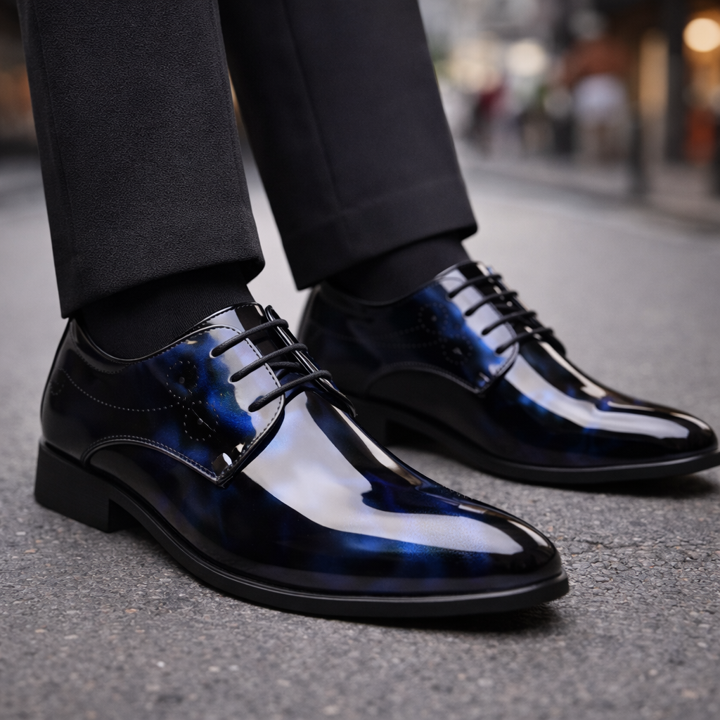 Men's Patent Leather Orthopedic Dress Shoes