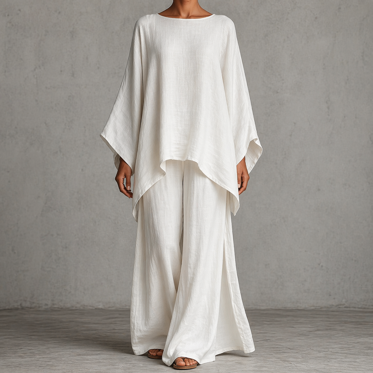 Linen Wide-Leg 2-Piece Set