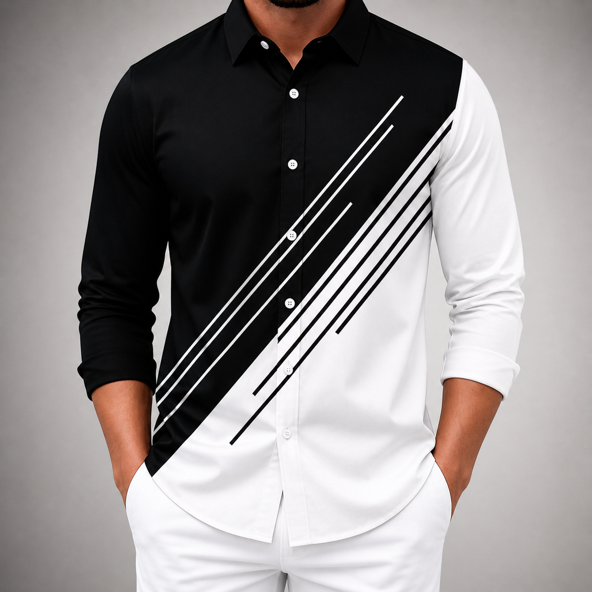Men's Silk Button-Up Shirt