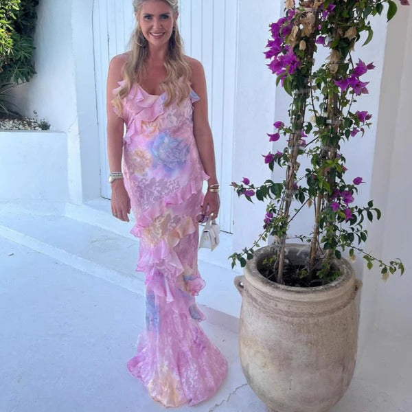 Celestina Floral Ruffle Maxi Dress