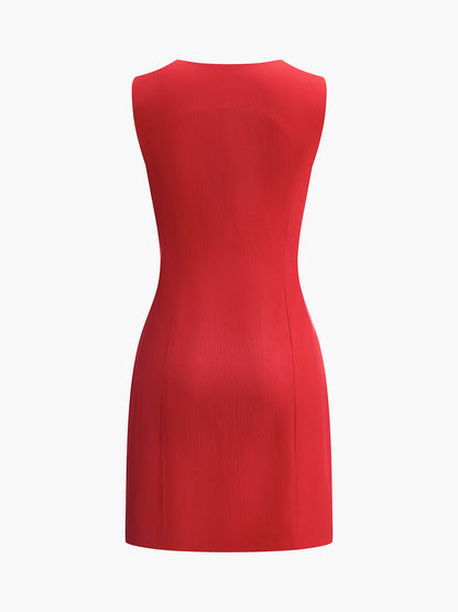 Vivienne V-Neck Fitted Mini Dress