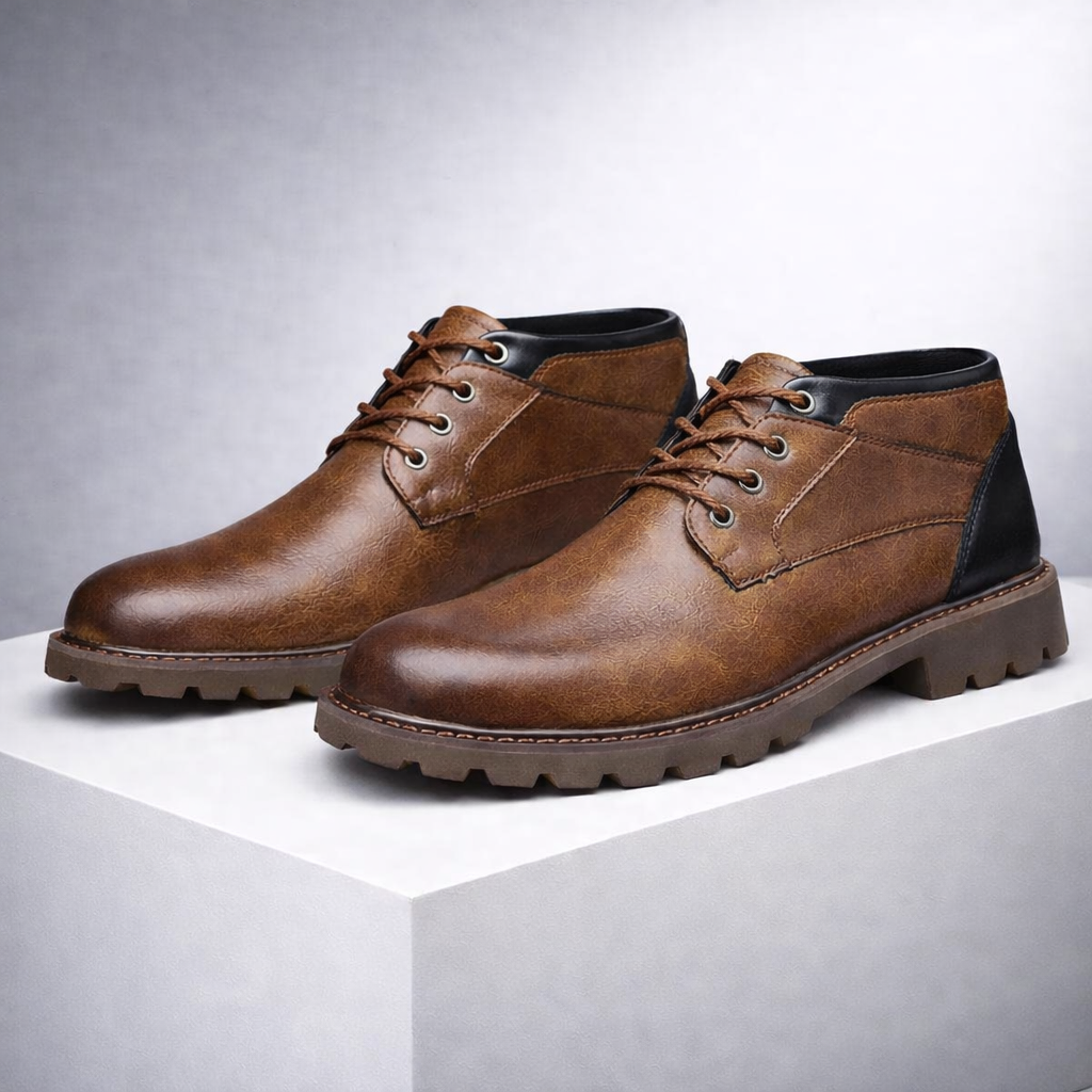 Ravello Leather Lace-Up Ankle Boots