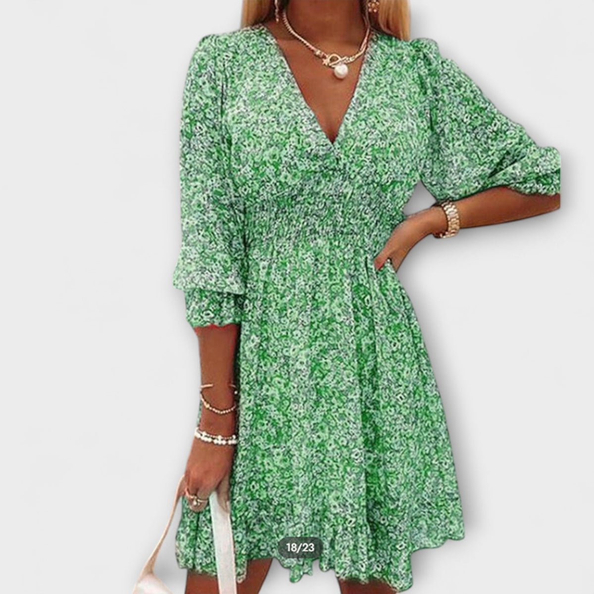Smocked Floral Puff Sleeve Mini Dress