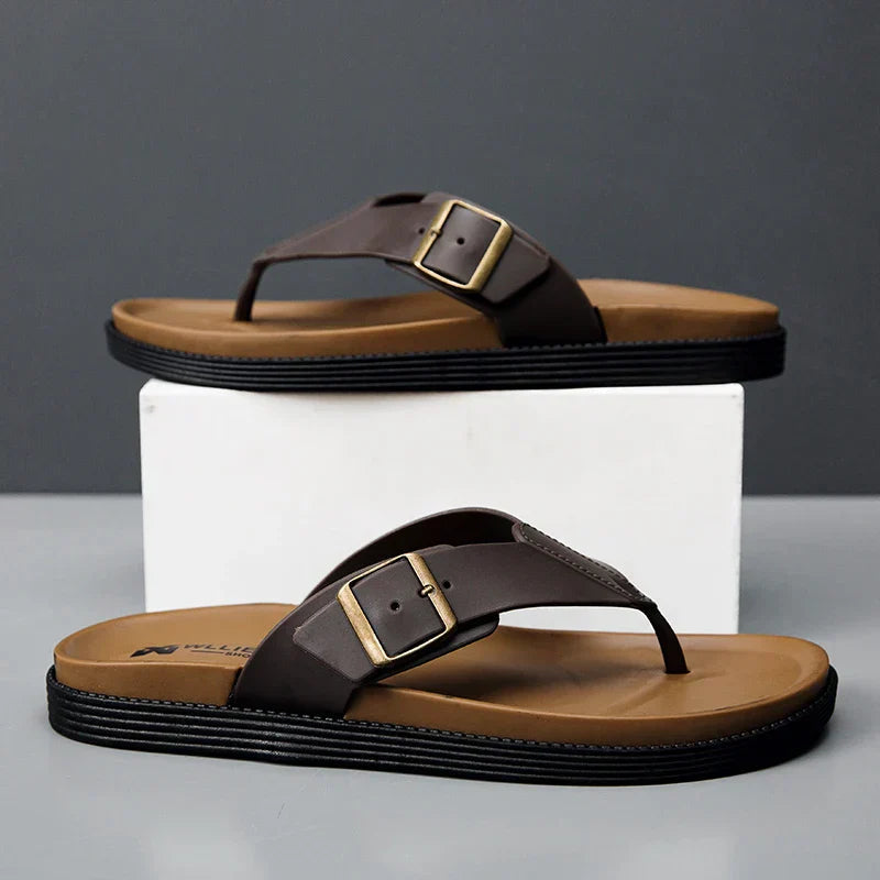 Celina Vegan Leather Flat Sandals
