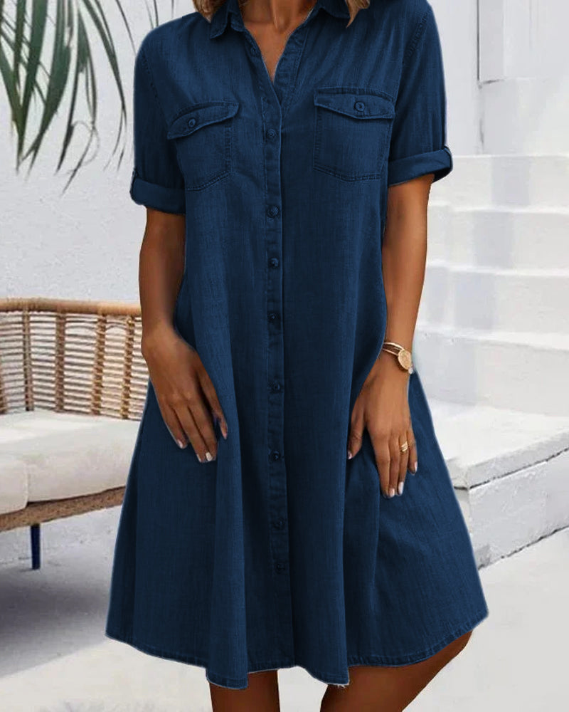 Lightweight Button-Down Shirt Dress