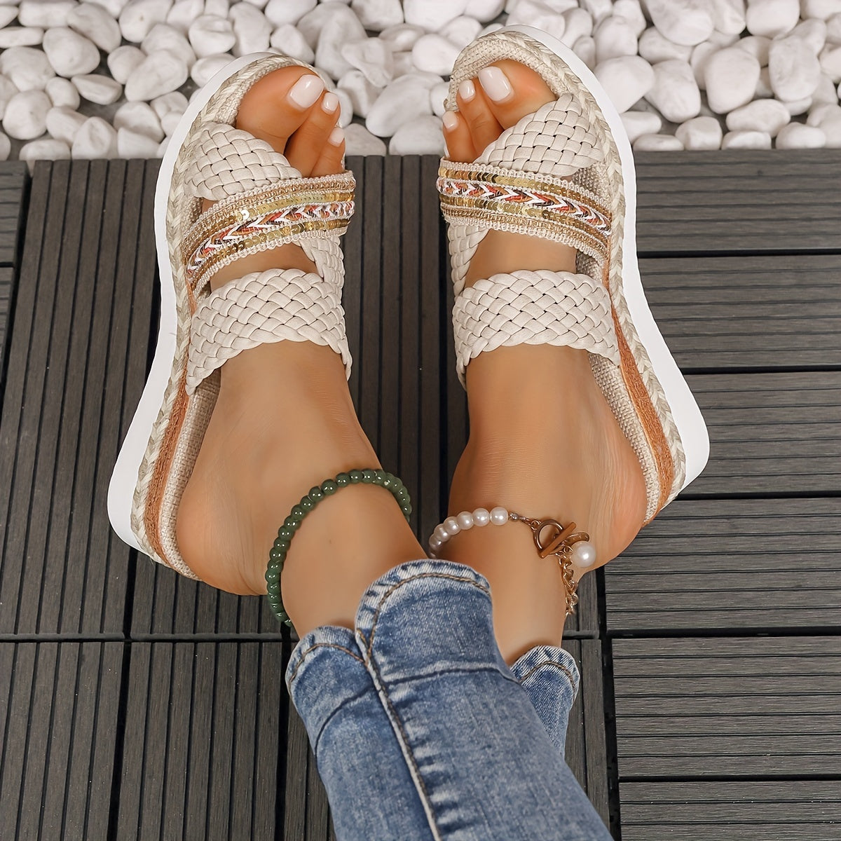 Solana Woven Slip-On Sandals