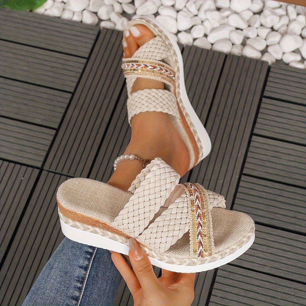 Solana Woven Slip-On Sandals