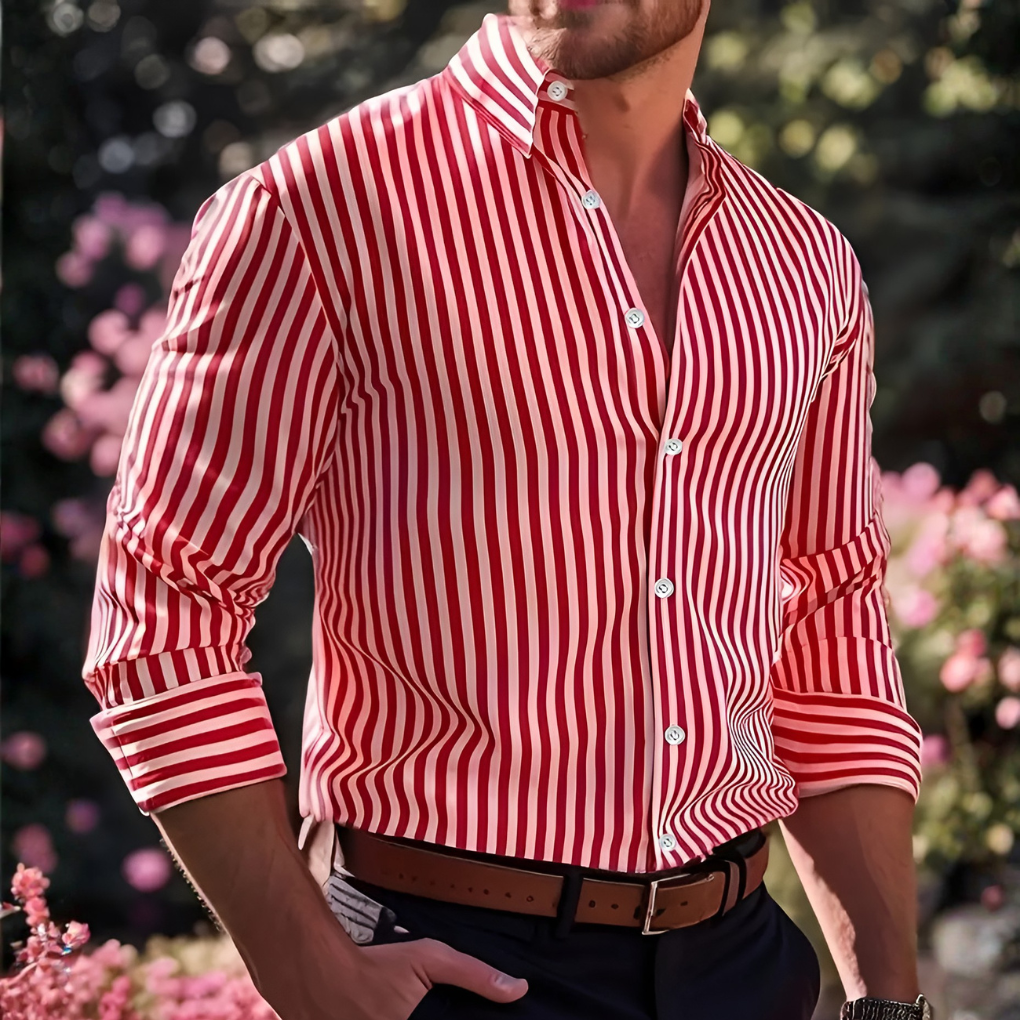 Men's Striped Button-Down Shirt