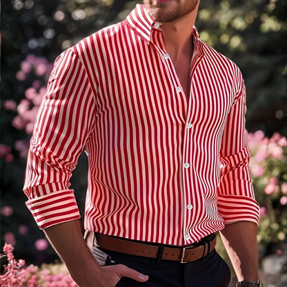 Men's Striped Button-Down Shirt