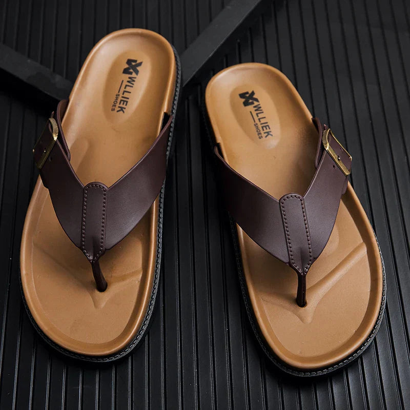Celina Vegan Leather Flat Sandals