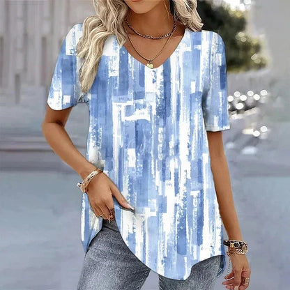 Striped V-Neck T-Shirt
