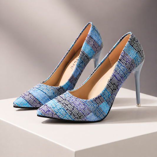 Leather Pointed-Toe Stiletto Heels
