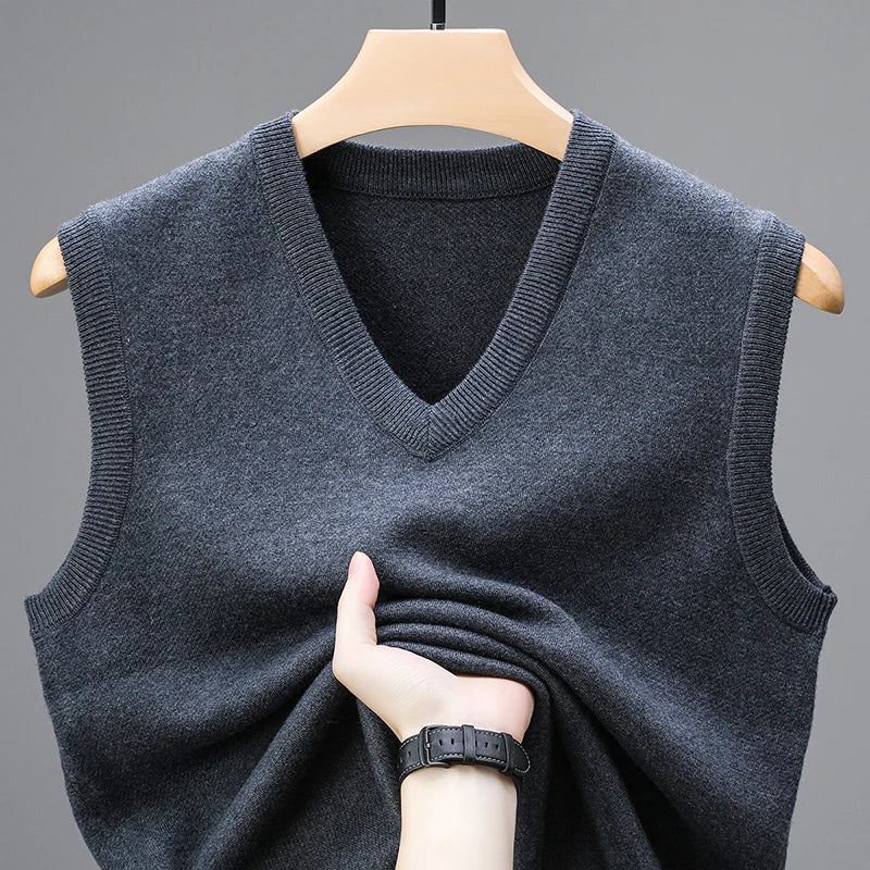 Men's Wool V-Neck Sweater Vest